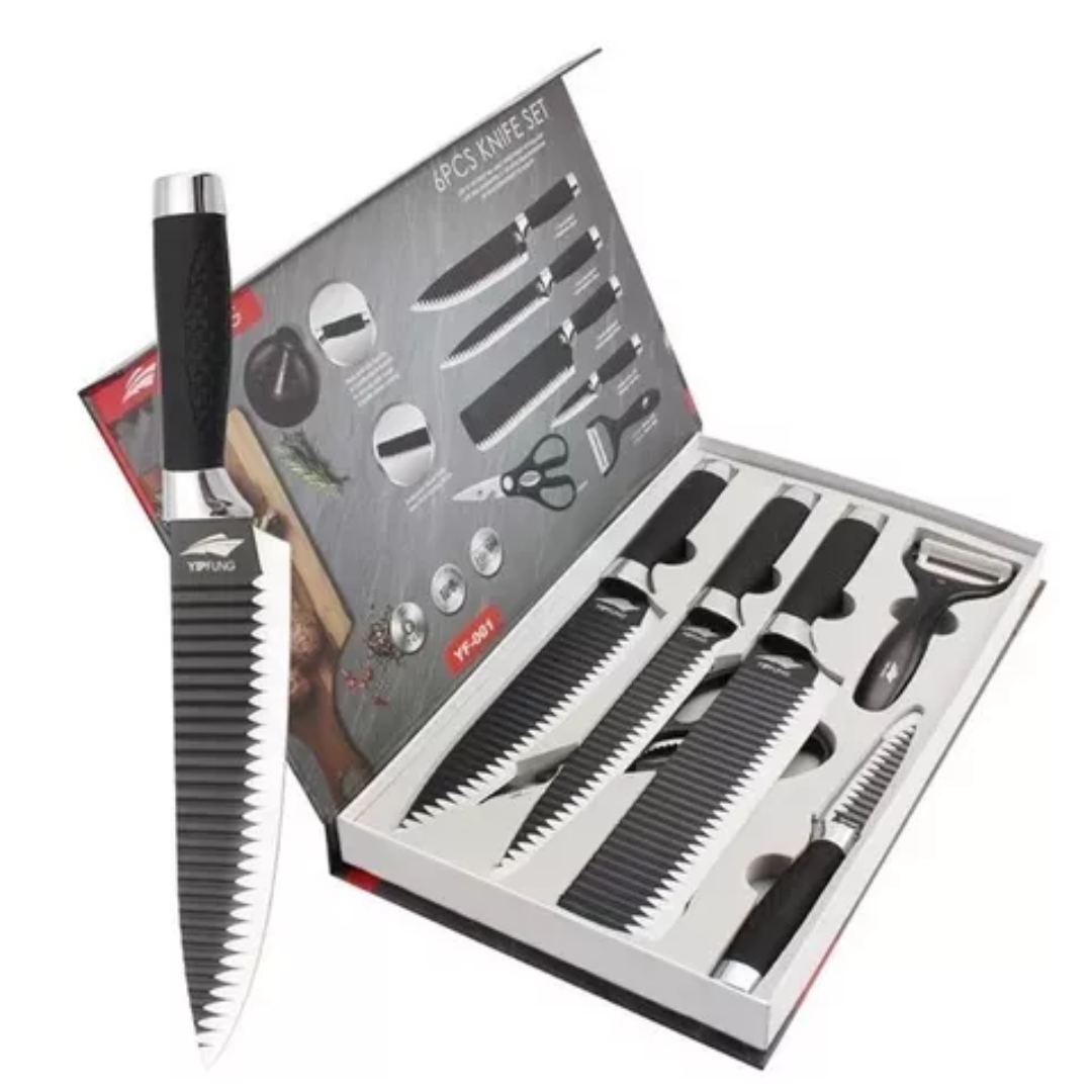 Juego cuchillo 6 pza borde D PJ-94