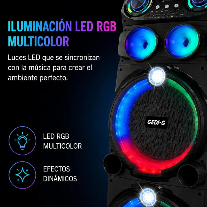 Parlante Torre Android Bluetooth Doble 12 Pulgadas Con Pantalla Táctil GD-1419 B2B